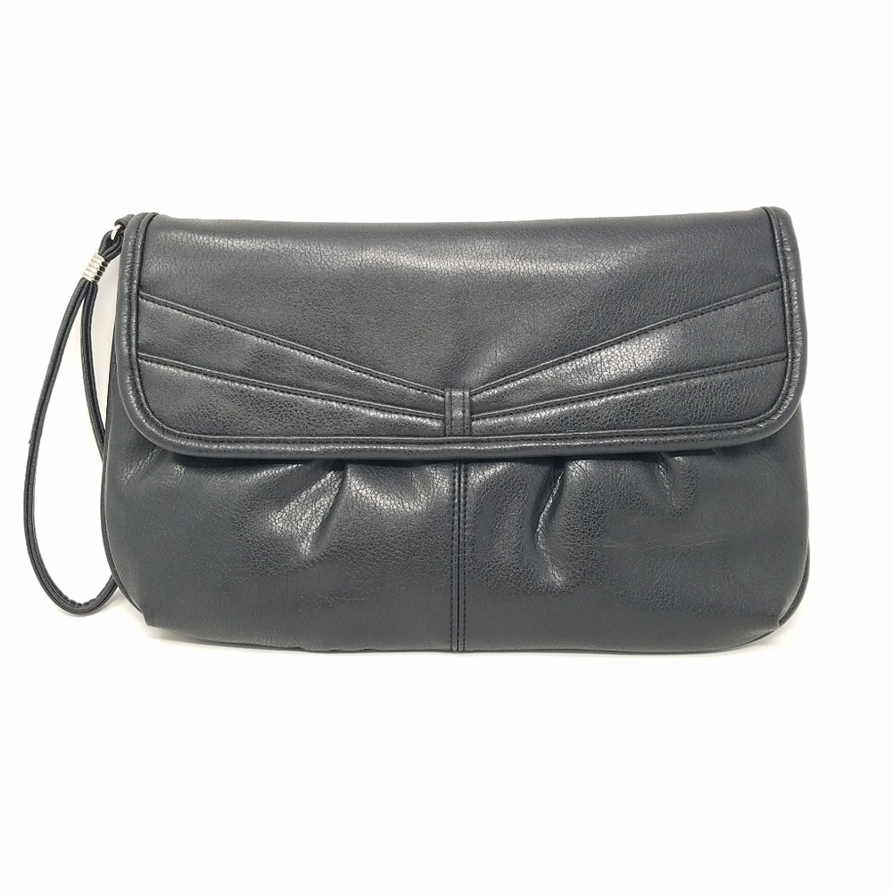 Vintage Almondo 1980s Black Clutch Wristlet